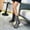 Gray, variant on FRSASU Women's Mid‑Calf Rain Boots, Glossy & Matte Spliced Waterproof PVC Boots Non‑Slip Thick Sole Outdoor Garden Shoes Pink