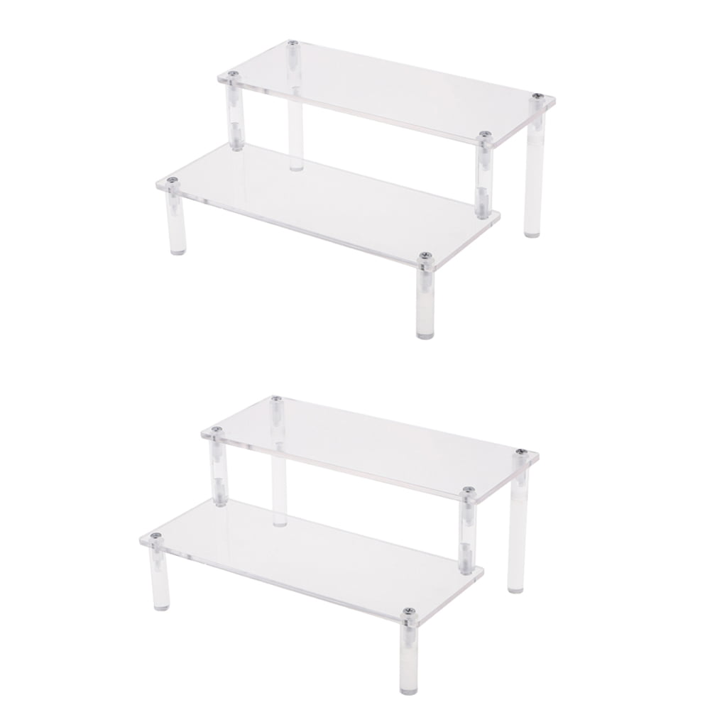 2x Deluxe Acrylic 3 Tier Display Stand Removable Rack for Model Figures 