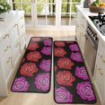 thumbnail image 4 of Kitchen Rugs Sets Of 2,Pioneer Flower Floral Print Pattern Anti Fatigue Kitchen Mat Rugs Non Slip Washable,Decorative Kitchen Floor Mats for Kitchen,Sink,Laundry,17"x47"+17"x47", 4 of 5