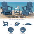thumbnail image 3 of SERWALL 5PC Adjustable Folding Adirondack Chair and Ottoman and Double Side Table, HDPE Adirondack Chairs Set for Outdoor, Patio, Poolside, Garden, Blue, 3 of 9
