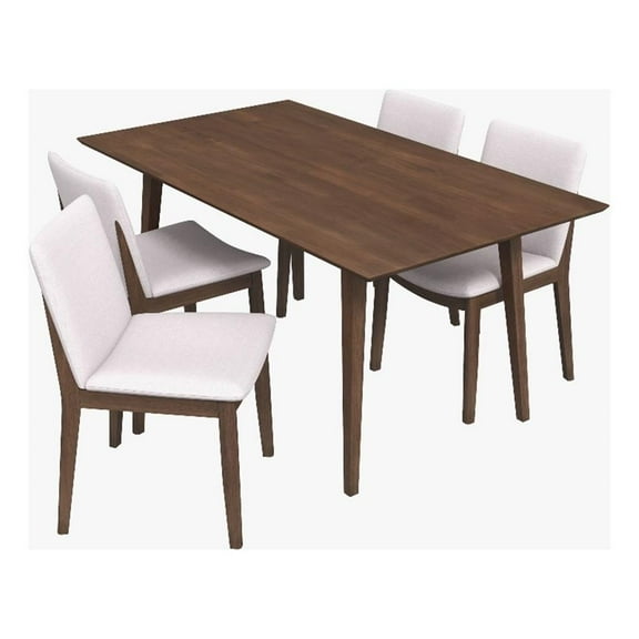 Dolores Mid Century Modern Kitchen Table and Chairs for 4