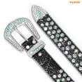 thumbnail image 4 of WHIPPY Women Men Rhinestone Studded Belt, Western Cowgirl Cowboy Leather Belt for Jeans Pants Dress, 4 of 5