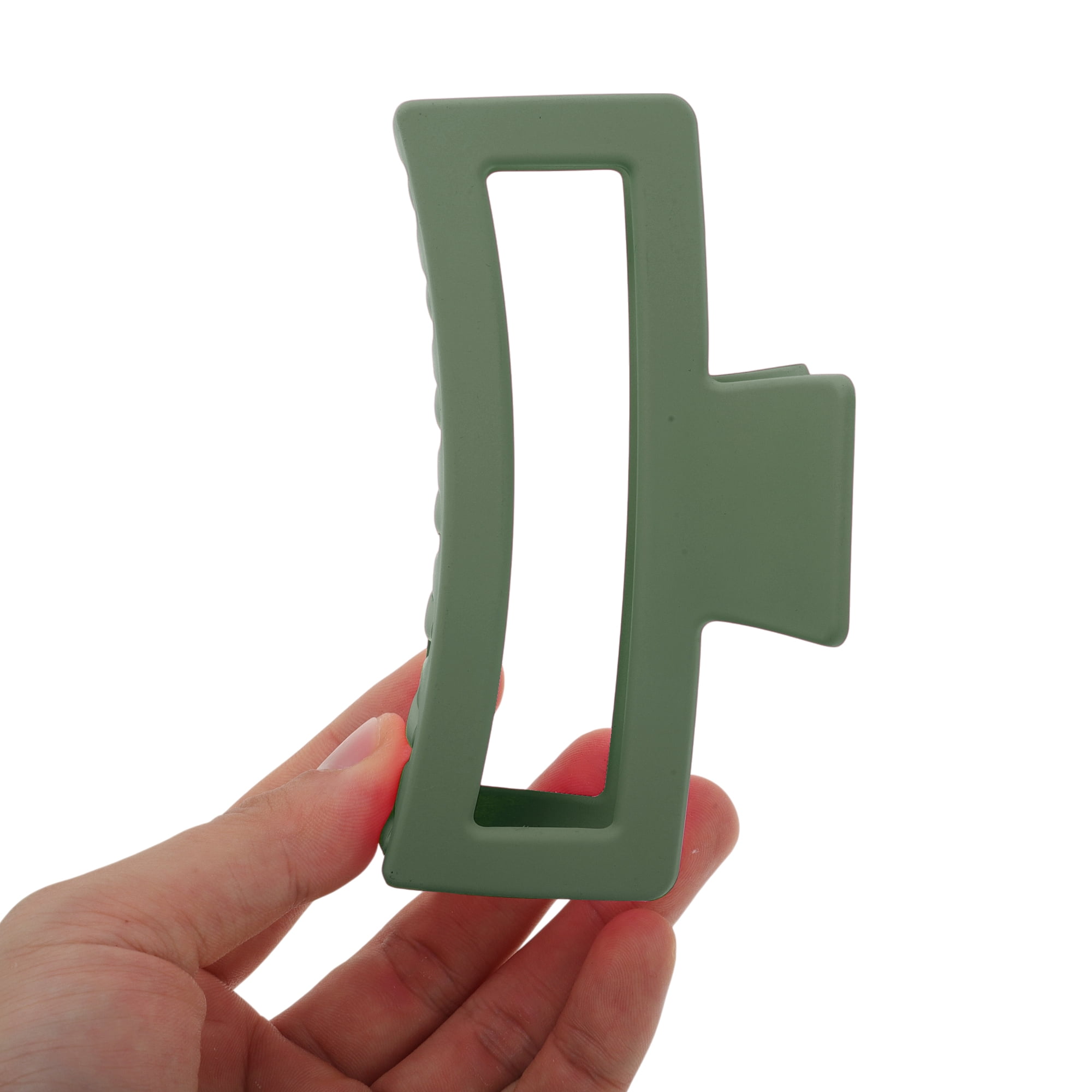 Unique Bargains Rectangle Frosted Hair Clips Home Decoration and Daily Styling Green