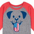 thumbnail image 3 of Instant Message - 4th of July - Dog Tongue American Flag - Toddler & Youth Raglan Graphic T-Shirt, 3 of 7