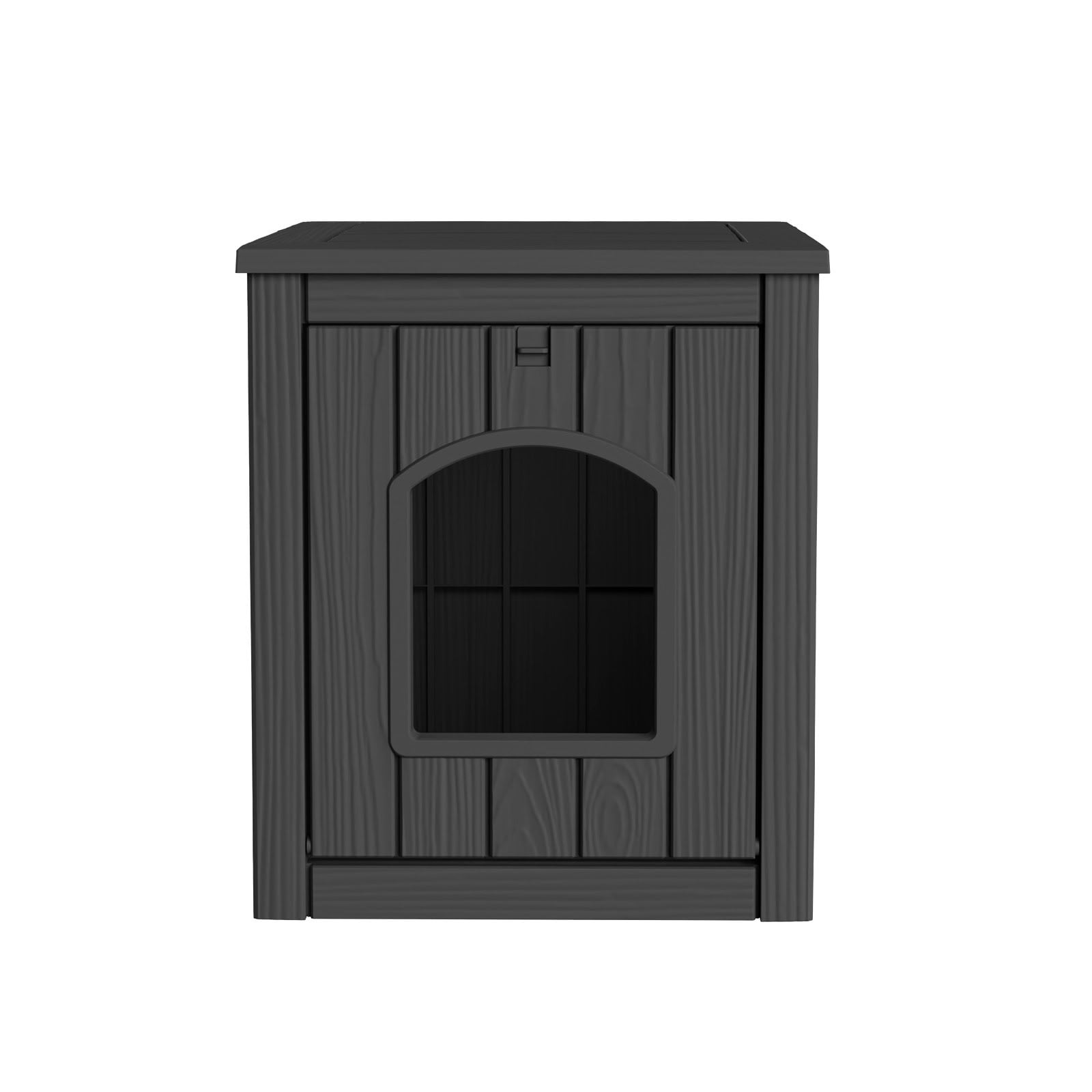MAYEERTY Dual-Use Indoor Cat House & Litter Box Enclosure, Wood-Textured Litter Hideaway Furniture