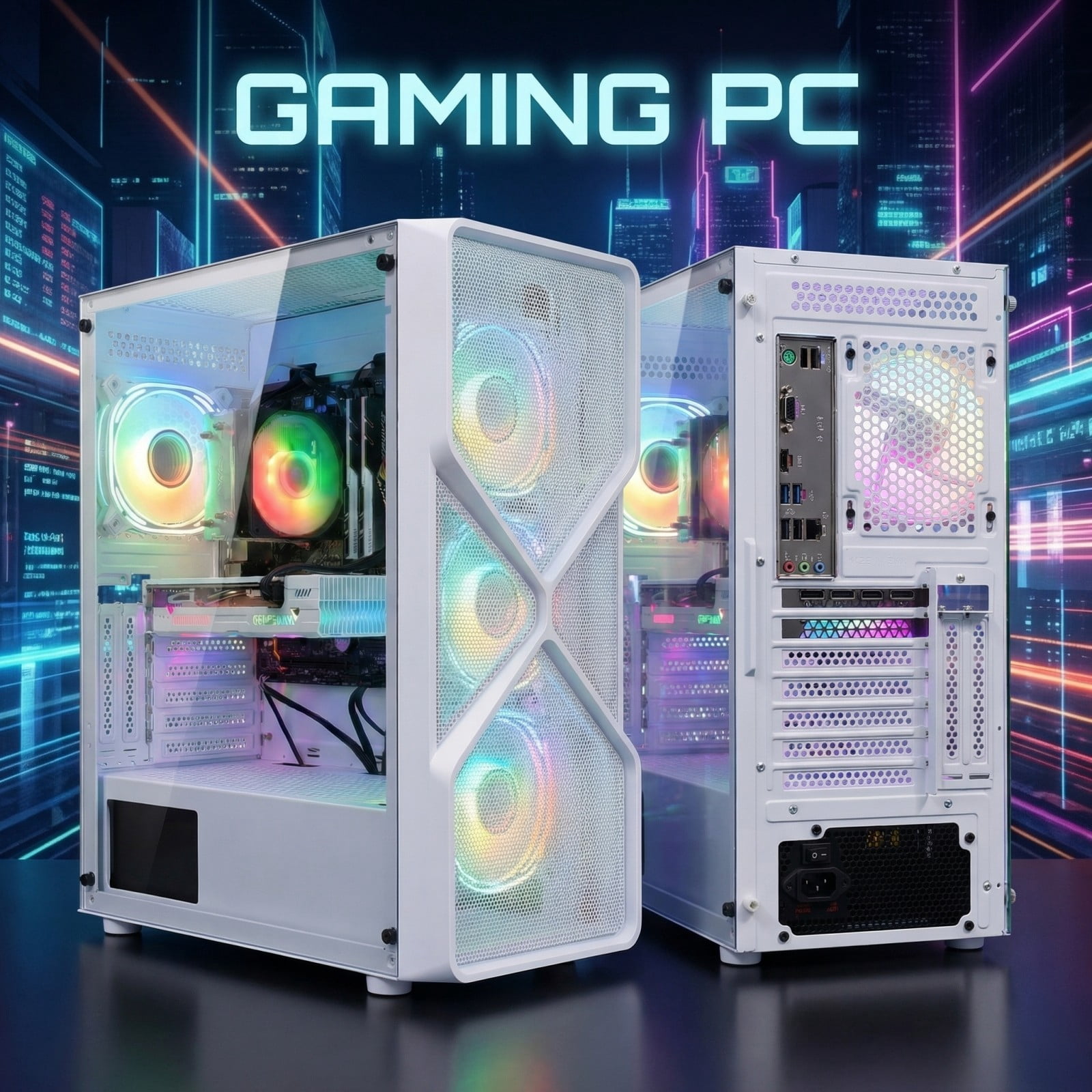 STGAubron Gaming Desktop PC, AMD Ryzen 5 5500 up to 4.2Ghz, RTX 3050 6G Graphics, 16G DDR4, 512GB Ssd, Wifi 6, BT 5.2, RGB Fan x4, Win 11 Home