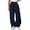 Blue, variant on WIZUTIZ Women's Plus Size Pants Vintage Stylish Baggy Wide Leg Dress Pants Elastic Stretch High Rise Full Length Dress Pants Solid Drawstring with Pockets Beach Pants for Ladies Dance Travel Black