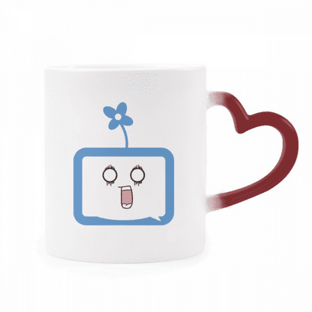 

Clover Surprised Small TV Happy Original Heat Sensitive Mug Red Color Changing Stoneware Cup