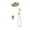 Brushed Gold, variant on Thermostatic Shower Combo Set with Shampoo Shelf, Four Functions Shower Faucet Set with Rough-in Valve
