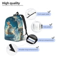 thumbnail image 3 of Rateoe Cute Angel Winged Rabbit Pattern Durable Canvas Backpack for Men & Women – Stylish & Lightweight – Adjustable Straps, Multiple Pockets – Fits 15-17 Inch LaptopsMedium, 3 of 5