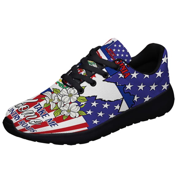 WeStVirginia Stte Take Me Home Country Roads Shoes Sneakers Black Size 3.5