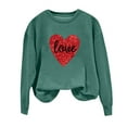 thumbnail image 2 of pimelu Sweatshirt for Women Womens Crewneck Sweatshirt Valentine's Day Fashion Heart Graphics Love Letter Print Pullover Blouses Ladies Loose Crewneck Long Sleeve Sweater Tops, 2 of 6