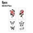 thumbnail image 2 of 24 hojas de tatuajes temporales variados para hombres y mujeres, juego de pegatinas de tatuajes temporales para el cuello del brazo, 2 of 6