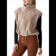 thumbnail image 3 of Chaleco Corto con Cremallera para Mujer, Abrigo Corto Cálido de Invierno Sin Mangas con Cuello Alto. Leche de Avena L, 3 of 9