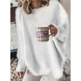 thumbnail image 4 of Cozy Plus Size Sweater Soft Fleece Round Neck Long Sleeve Versatile Winter Essential, 4 of 8