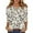Beige, variant on Women's Fashion Casual Retro Floral Print V-Neck Button Down Three-Quarter Sleeve T-Shirt Top, Chic Blouse for Women,Royal Blue,XL