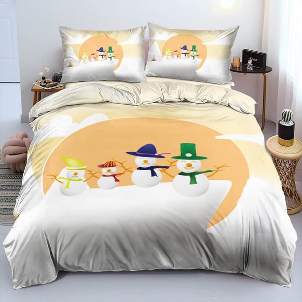 Christmas Snowman Pattern Juegos de cama Funda de edredón sin relleno