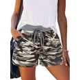 thumbnail image 3 of SAYOO Female Sports Shorts, Flower Print High Elastic Waist Sweatpants with Drawstring and Pocket for Summer, S/M/L/XL/XXL, 3 of 9
