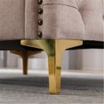 thumbnail image 7 of Modern Velvet Armchair, Tufted Button Leisure Chair with Metal Legs, For Living Room, Bedroom, Tan, 7 of 7