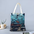 thumbnail image 2 of Herramientas Bolso de tela con estampado de lienzo para mujer, bolsa de compras reutilizable y estética, con cremallera interior, regalo para mujer,40*40cm., 2 of 6