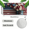 thumbnail image 2 of 1 Pcs 2D Flat License Plate Covers & Frames, Flowers Against a USA Flag For Decorative Front, Waterproof For Decoration Aluminum License Plate Covers & Frames Cover For Men Women, 12" X 6", 2 of 7