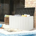 thumbnail image 3 of Gymax 80 Gallon Deck Storage Box Tool Box Patio Storage Container Plastic Garden White, 3 of 10