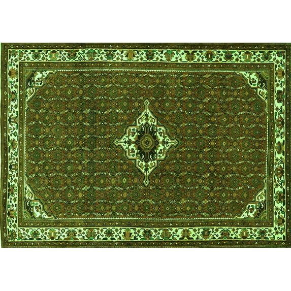 Ahgly Company Indoor Rectangle Persian Green Traditional Area Rugs, 7' x 10'