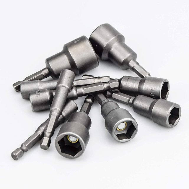 10 piezas de zócalo magnético hexagonal, 6-19 mm Llave de zócalo magnético hexagonal Conductor de ajuste de tuercas ZefeiWu 8390606907844
