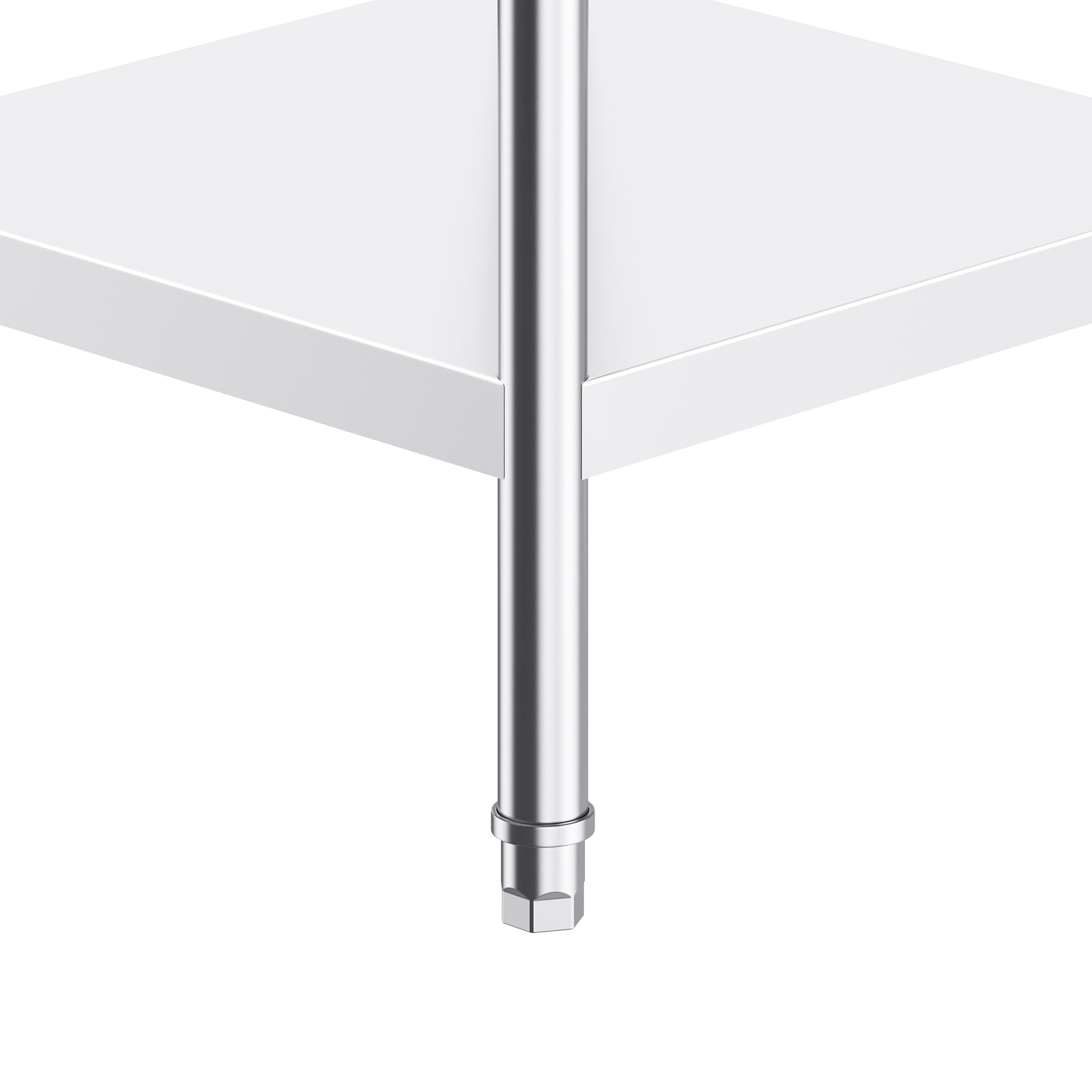 Stainless Steel Work Table, 30 x 36 x 26 Inch Commercial Food Prep Worktable, 3-Sided Backsplash Heavy Duty Prep Worktable, Metal Work Table with Adjustable Height for Restaurant Home Hotel
