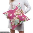 thumbnail image 4 of Ambesonne Floral Fabric by the Yard Upholstery, Taiwan Hakka Culture, 3 Yards, Pink Blue Green, 4 of 4