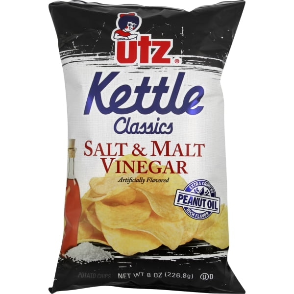 Utz Kettle Classics Old English Style Salt & Malt Vinegar Potato Chips