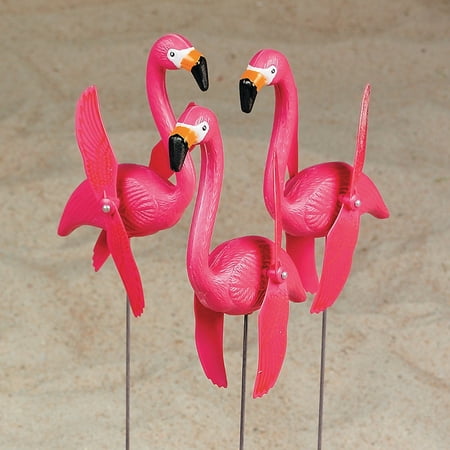 Flamingo Twirling Yard Stakes - Home Decor - 6 Pieces