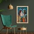 thumbnail image 2 of Love Wall Art with Frame, Space Man and Woman Astronauts Kissing Science Cosmos Couple Pop Art Design Print, Printed Fabric Poster for Bathroom Living Room, 23" x 35", Multicolor, by Ambesonne, 2 of 2