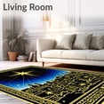 thumbnail image 2 of ODIKA 6'x9' Machine Washable Non-Slip Area Rug, Bethlehem Yarn Canvas Night Sky Advent Crafting Framework High Traffic Rug with Pad, Gold, 650478, 2 of 8