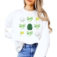 thumbnail image 2 of Golf Tournament Sweatshirt for Women & Teens Green Bows and Golf Balls Pullover White Sweatshirt Adult Medium, 2 of 4
