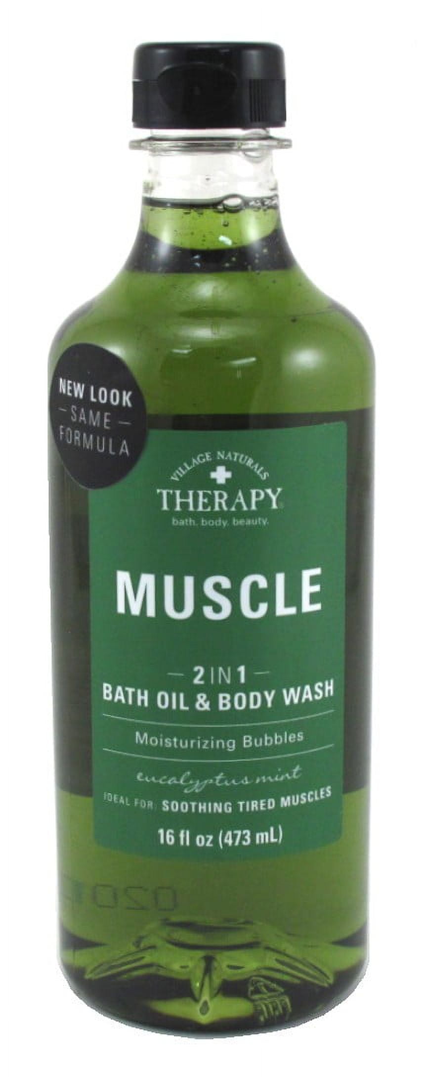 Village Nat. Bath Oil & Body Wash 2In1 Muscle 16oz (Pack of 3)