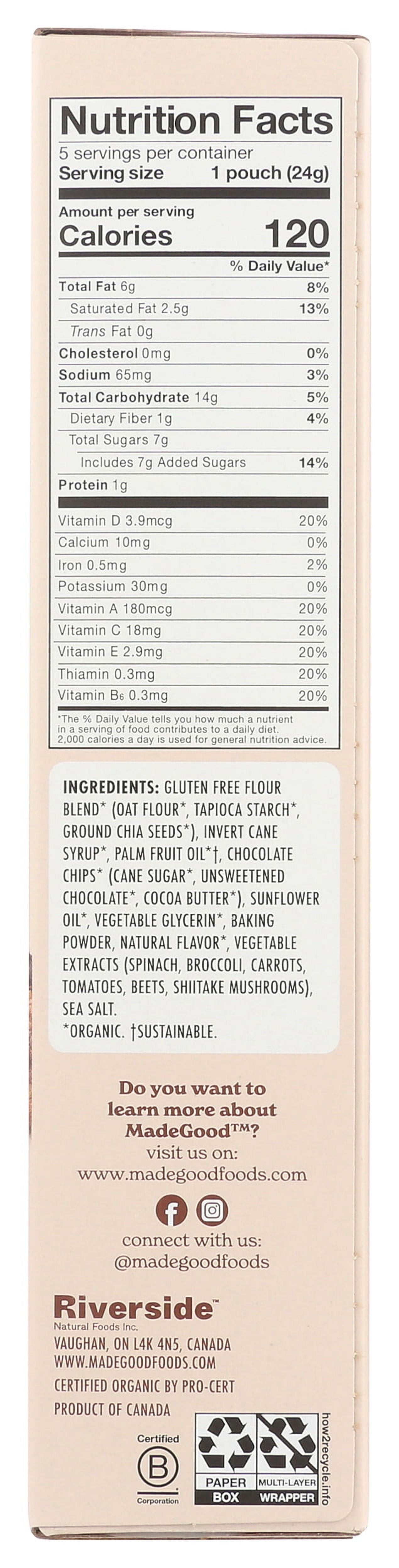 Pack of 6, Madegood Chocolate Chip Soft Baked Mini Cookies, 4.25 oz