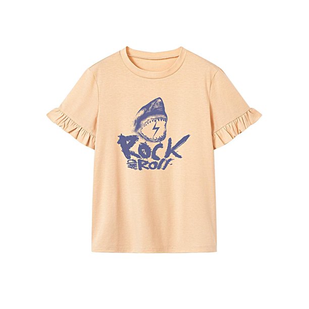 Camiseta para mujer, trajes de verano, camiseta de moda con cuello redondo para el trabajo de acampada en la calle L