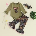 thumbnail image 5 of BemeyourBBs Newborn Baby Hunting Deer Outfit Infant Baby Girl Spring Fall Winter Outfit Long Sleeve Romper Jungle Camouflage Pants Headband 3Pcs Set, 5 of 10