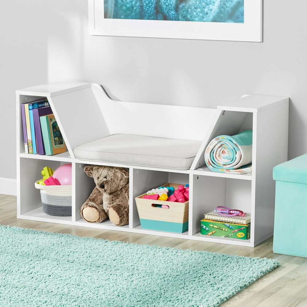 Your Zone Kids Reading Nook And Storage Bookcase, White