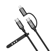Swiss Tech Kabel D60 3 ft 60W 2-in-1 USB-C to USB-C/Lightning Charging Cable