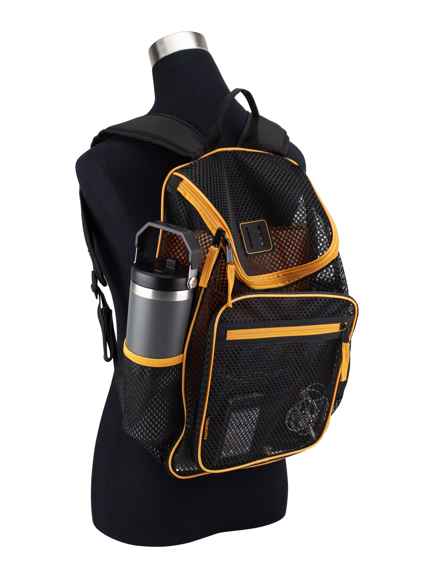 Eastsport Myth Pro Top Loader Mesh Backpack, Black/Sundial