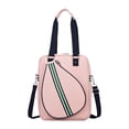 thumbnail image 2 of DYNWAVECA Tennis Bag Water Resistant Racquet Holder Practical Pouch Fashion Professional Tennis Racket Bag for Outdoor Travel Beginners pink crossbody, 2 of 10