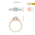 thumbnail image 4 of ANGARA Natural Classic Three Stone Aquamarine and Diamond Ring in 14K Rose Gold for Women (Size-6mm) | March Birthstone, Birthday, Anniversary, Jewelry Gift for Women | Natural Aquamarine Ring, 4 of 9