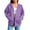 Purple, variant on Girls Oversized Zip Up Hoodies Cute Casual Baggy Sweatshirt Jacket Drop Shoulder Back to School Hooded Sweaters with Pockets