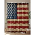 thumbnail image 4 of Vintage American Flag Small Stall Shower Curtain, Waterproof Shower Curtains for Bathroom, Retro USA Flag Blue Red Washable Fabric Cloth Bath Curtain for Bathtub Decoration with Hooks 36x72 Inches, 4 of 6