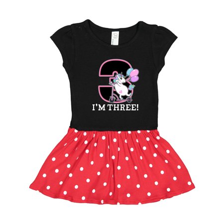 

Inktastic Third Birthday Unicorn Girls Gift Toddler Girl Dress