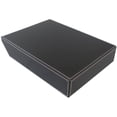 thumbnail image 4 of 2X PU Leather Collection Letter Tray, Document Desk Organizer,Stackable Office File Document Tray Holder (Black), 4 of 8