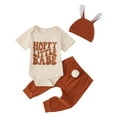 thumbnail image 1 of Rhuody Easter Outfits For Boys Spring And Autumn Hoodie Set Baby Rabbit Wool Embroidered Long Sleeved Tops + Trousers Two Piece Set Basic Springs Wear Khaki 3-6 Months, 1 of 9