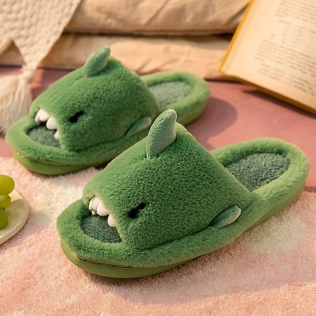 

CoCopeanut Cute Animal Slipper For Women Fashion Kawaii Fluffy Winter Warm Slipper Couples Cartoon Milk Cow House Slides Furry Funny Shoes